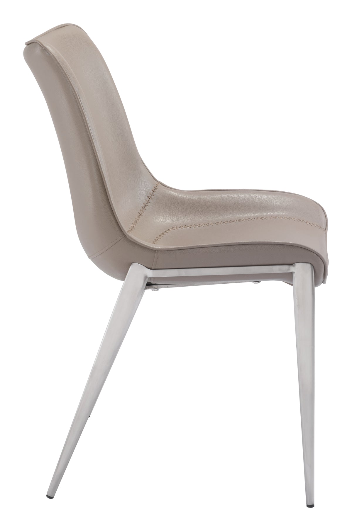 Magnus Dining Chair (Set of 2) in Brown & Silver