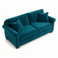 Irlanda Classic Sofa – 92" Rolled-Arm Made-in-USA Sofa - Velvet Antique Peacock - Velvet (5)