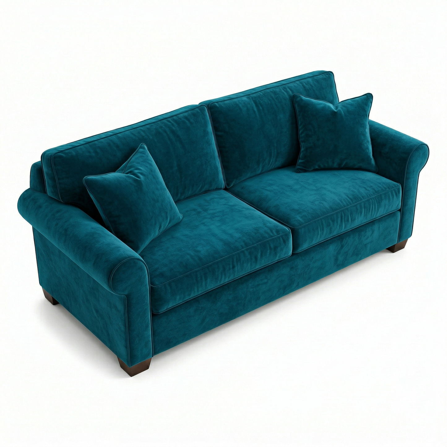 Irlanda Classic Sofa – 92" Rolled-Arm Made-in-USA Sofa - Velvet Antique Peacock - Velvet (5)