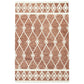Rust And Ivory Wool Argyle Hand Hooked Area Rug | 9' x 13' showcasing a timeless argyle pattern in rust and ivory.