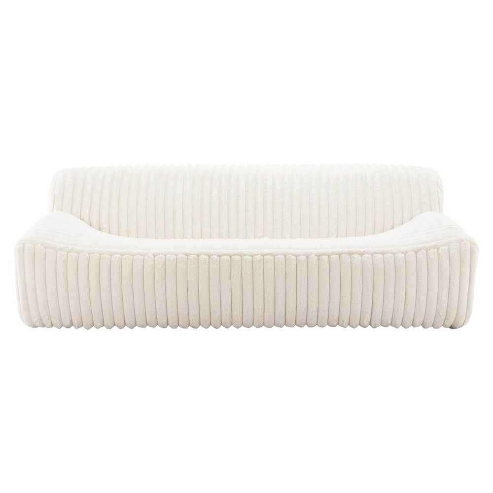 89" Cream Faux Fur Sofa