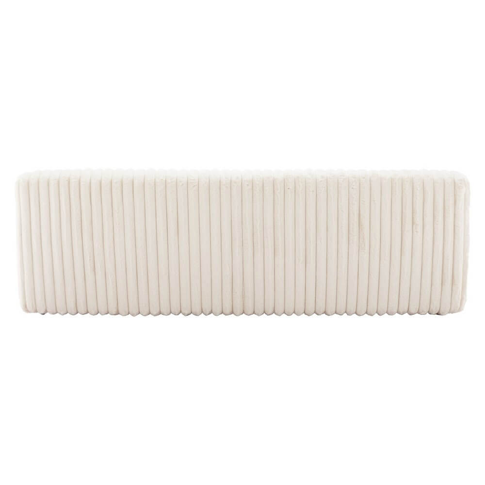 89" Cream Faux Fur Sofa
