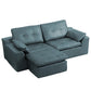 Delano Faux Leather Sectional Sofa in Blue