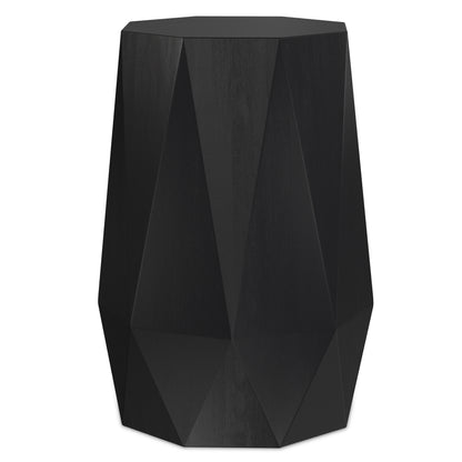 Jared 15 inch Wide Solid Acacia Wood Octagon Geometric Accent Table in Black