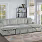 Ash corduroy convertible sectional sleeper sofa