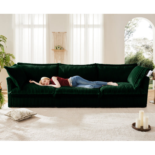 Slipcovered Sofa Couch in Green