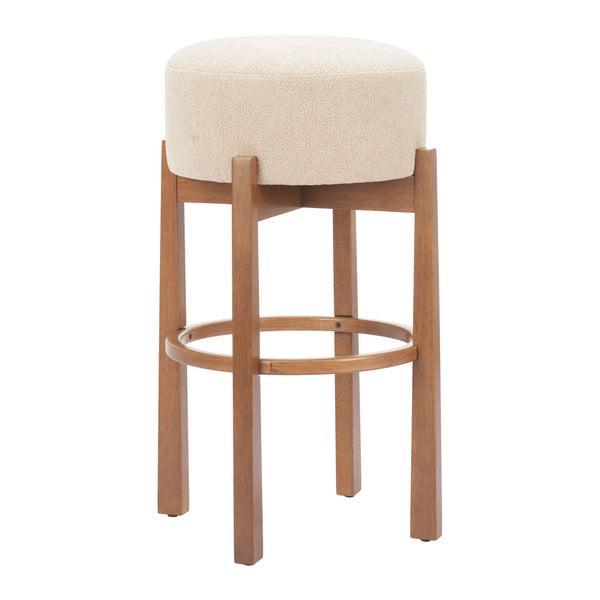 Nade Beige & Walnut Barstool (Set of 2)