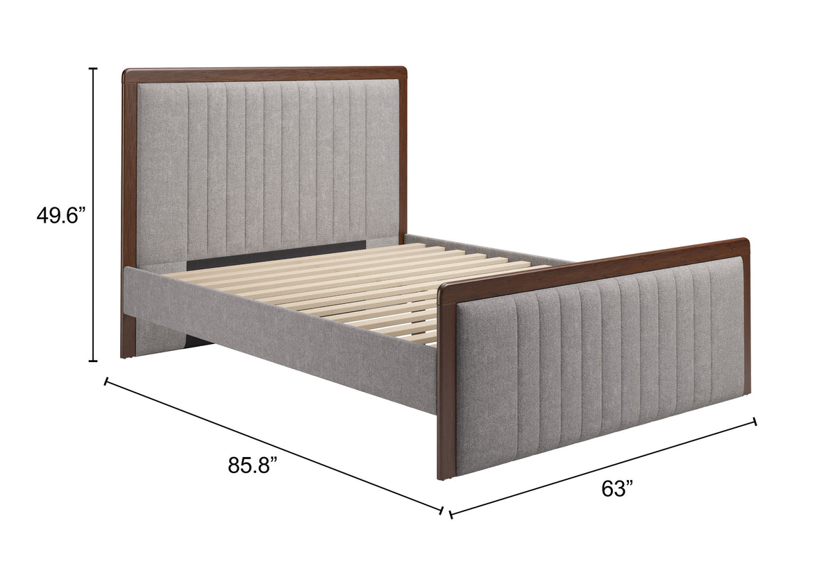 Somune Gray & Walnut Queen Bed