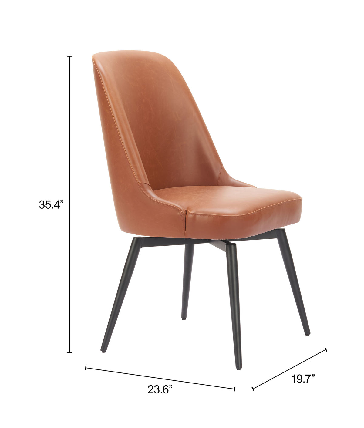 Keppel Swivel Dining Chair (Set of 2) in Brown