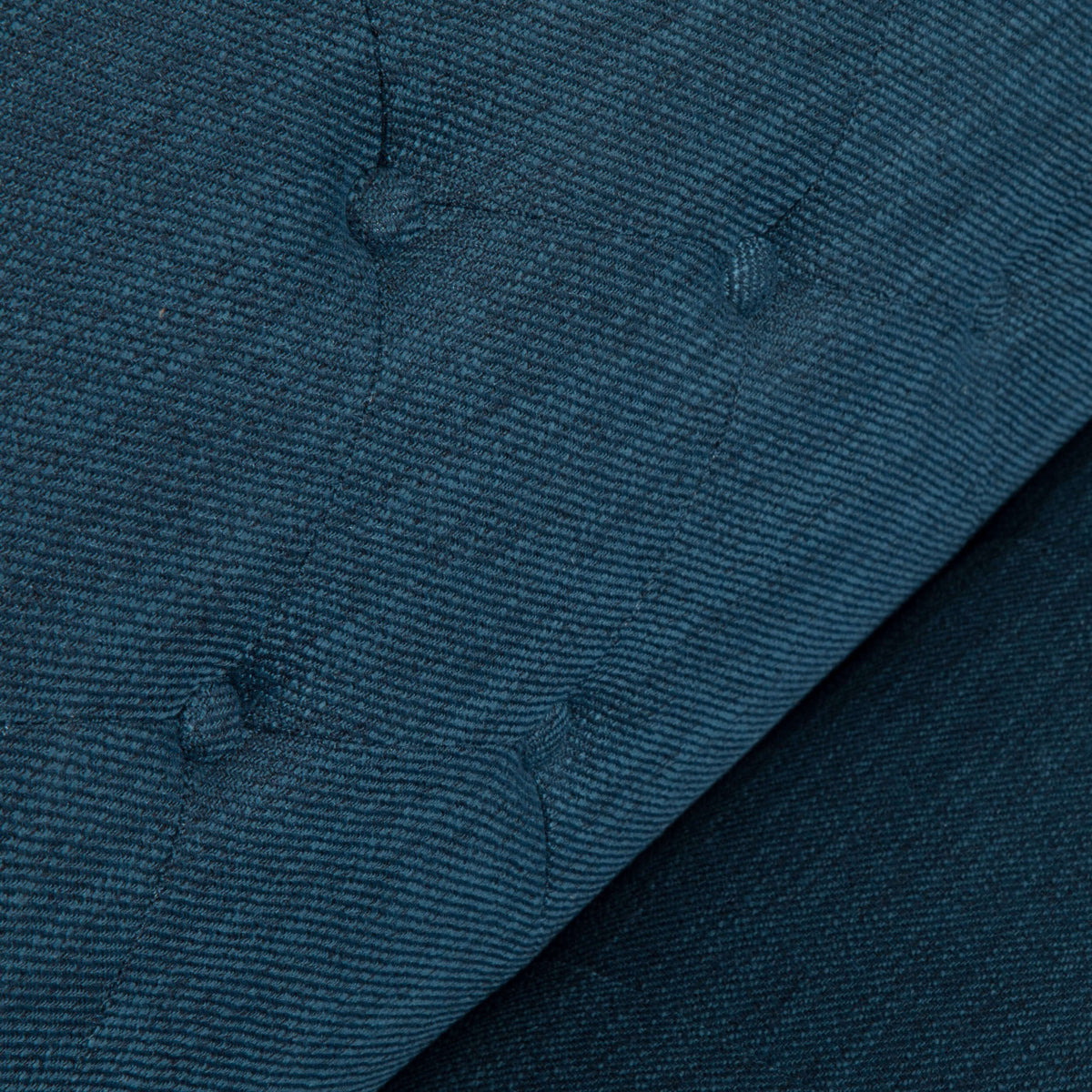 Modern Tufted Fabric Loveseat Sofa 72" – Compact 2-Seater Couch for Small Spaces close-up view of navy blue upholstery.