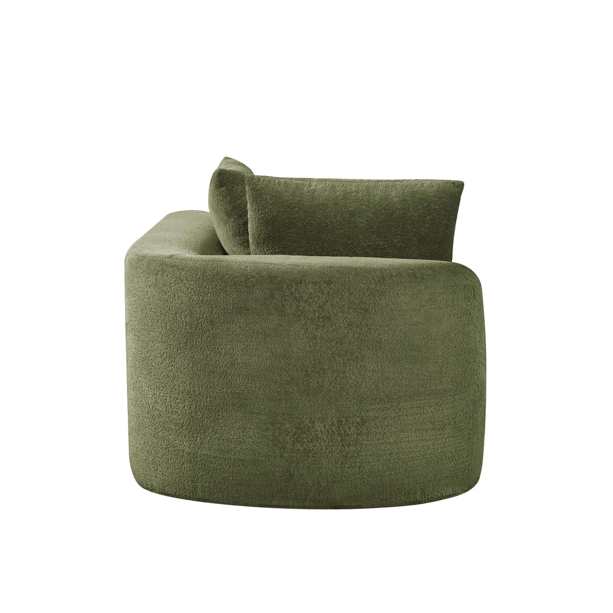 Modern Low Profile Modular Curved Foam Sofa 116' (4 Colors) in green, showcasing its elegant curved design.