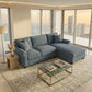 Irlanda Upholstered L-Shaped Sectional – 120" Made-in-USA Sectional Sofa - Leslie Peacock - Fabric (1)