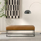 Odessa Genuine Leather Bench – 48” Modern Leather Bench with Metal Frame (Tan)