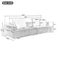 Modern Channel Tufted Corduroy Fabric Sofa 103.9'