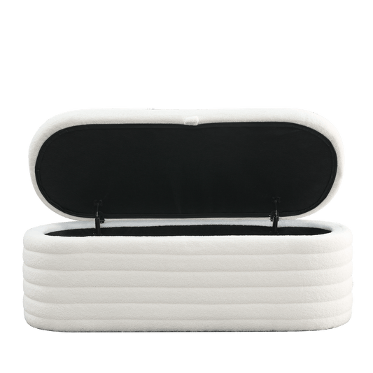 Modern Oval Ottoman Storage Bench 45.5" (6 Colors)