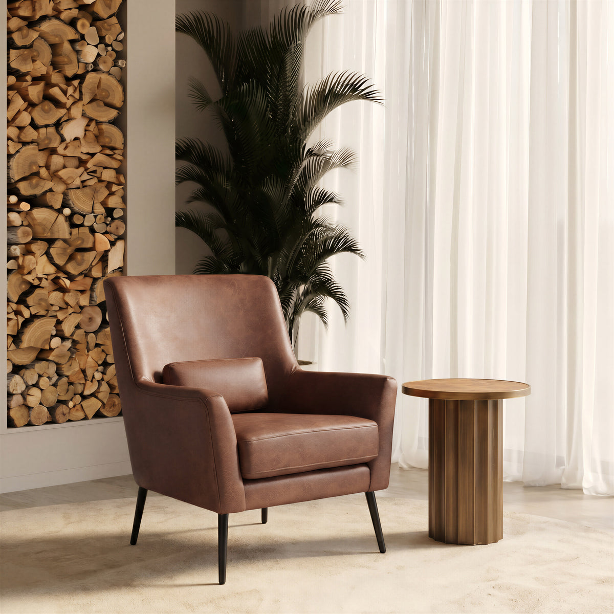Ontario Vintage Brown Accent Chair