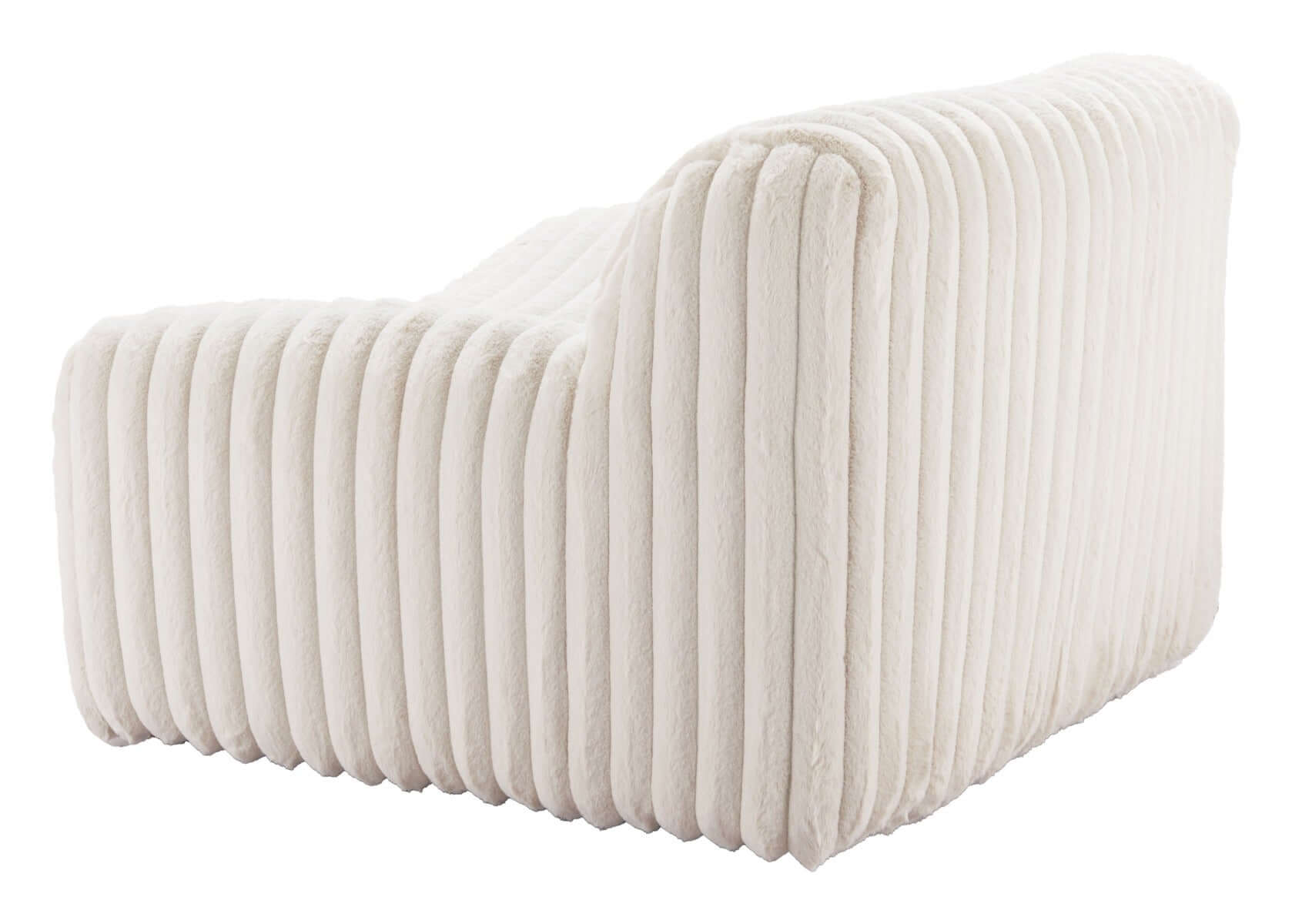 Osterbro Channel Tufted Lounge Accent Chair in Cream White - Revel Sofa 