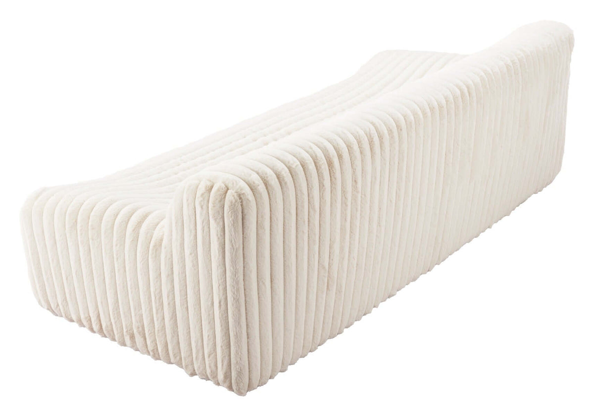 Osterbro Modern Channel Tufted Fabric Sofa, White/Cream 88" - Revel Sofa 