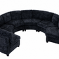Harlan Curved Modular Sectional Sofa – Chenille, Solid Wood Frame, 4 Colors - Black (10)