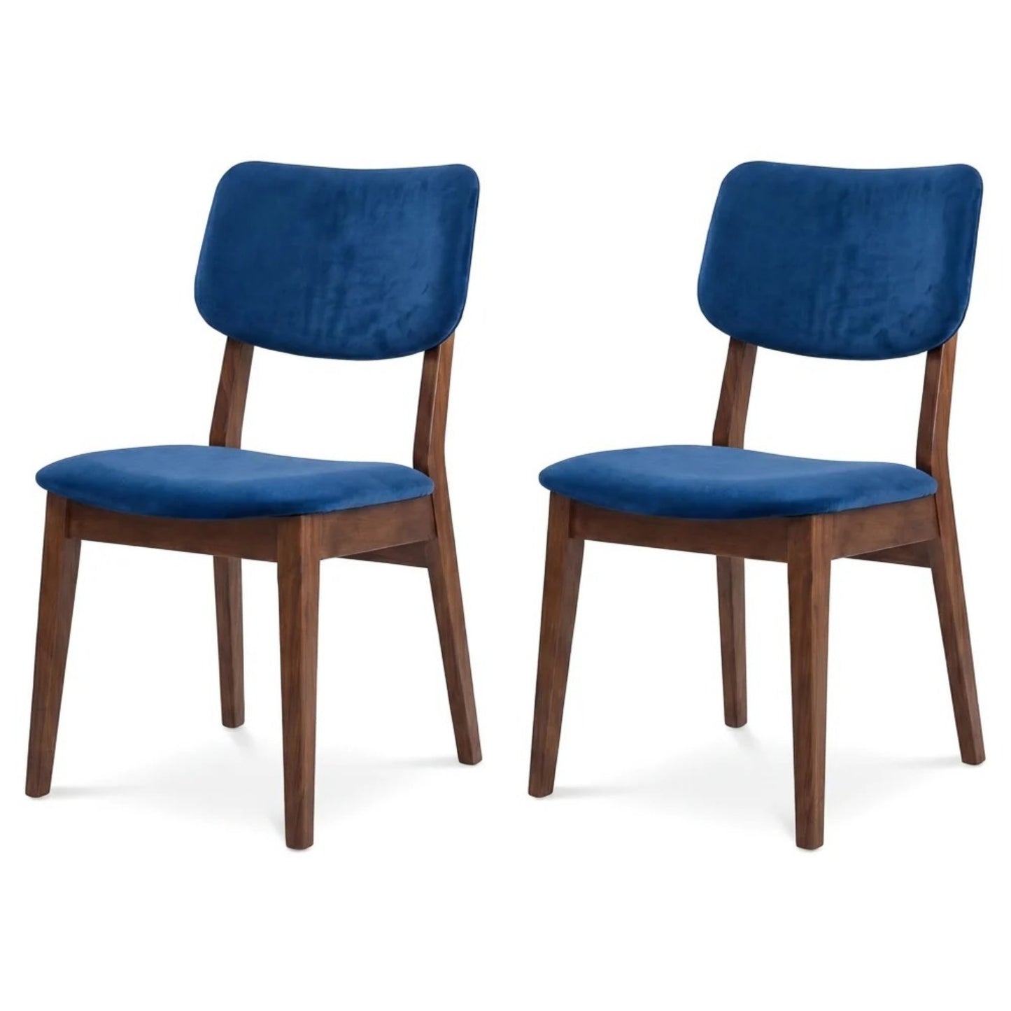 Carlos Navy Blue Velvet Dining Chair – 32.3"H Mid-Century Side Chairs (Set of 2)