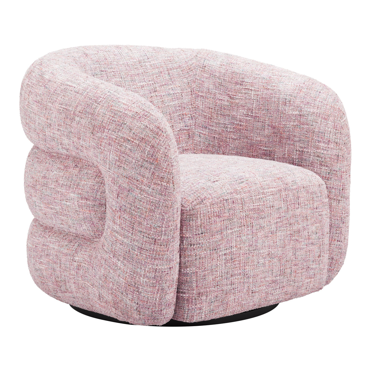 Refine Pink Tweed Swivel Chair