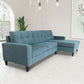 MCM Blue Tufted Back L Shaped Sofa Sectional 108'