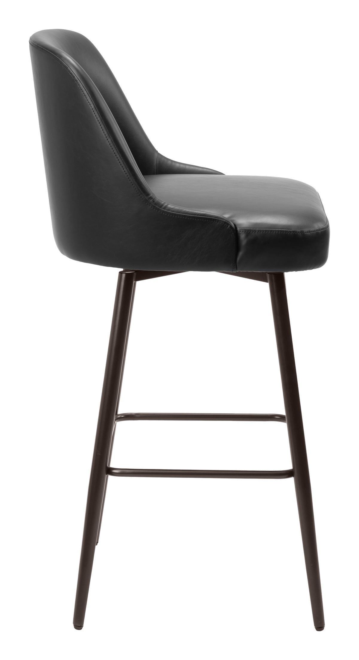 Keppel Swivel Barstool in Black & Bronze