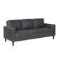 Thayer Faux Leather Sofa in Dark Gray