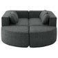 Boneless Boucle Modular Sectional Sofa 115” – Deep Seat Curved U-Shaped Foam Couch for 6