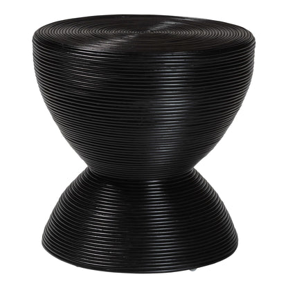 Soraya Rattan Hourglass Side Table – 21.7" Sculptural Accent Table