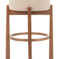 Nade Beige & Walnut Barstool (Set of 2)