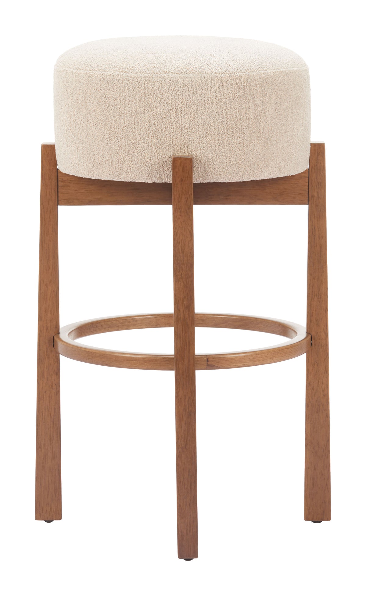 Nade Beige & Walnut Barstool (Set of 2)