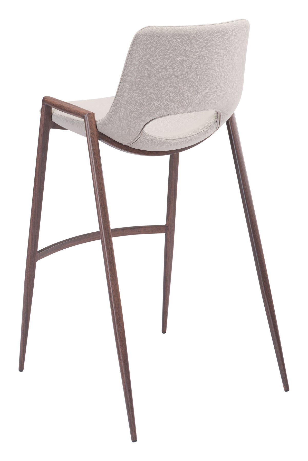 Desi Barstool (Set of 2) in Beige & Walnut
