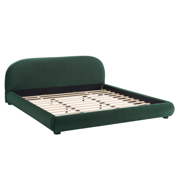 Ottilie Dark Green Velvet King Bed Frame – 87