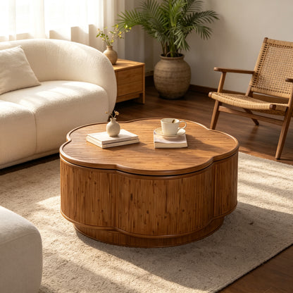 Marigold Rattan Coffee Table – 31.5" Lift-Top Storage Table