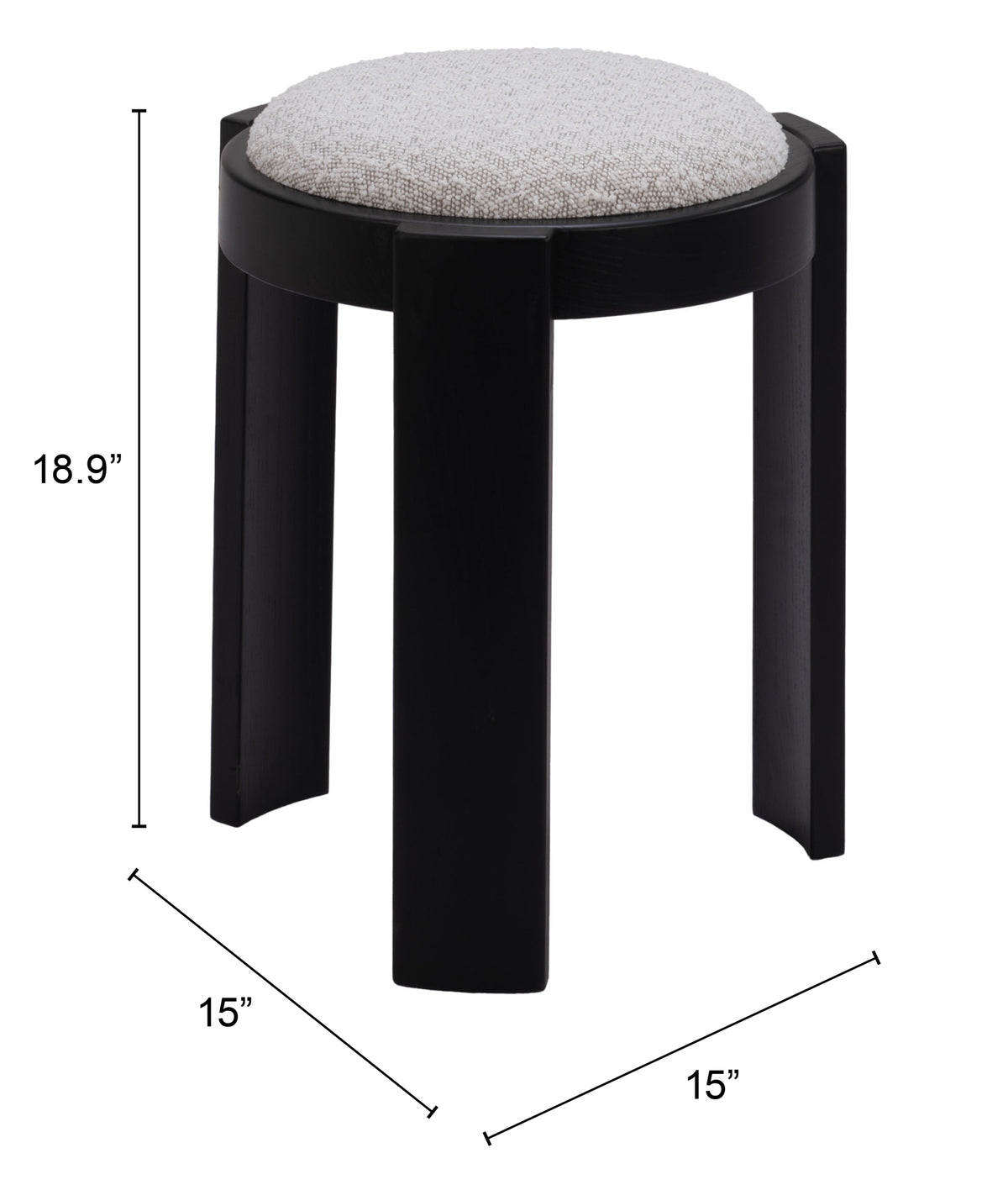Banjul Misty Gray Ottoman
