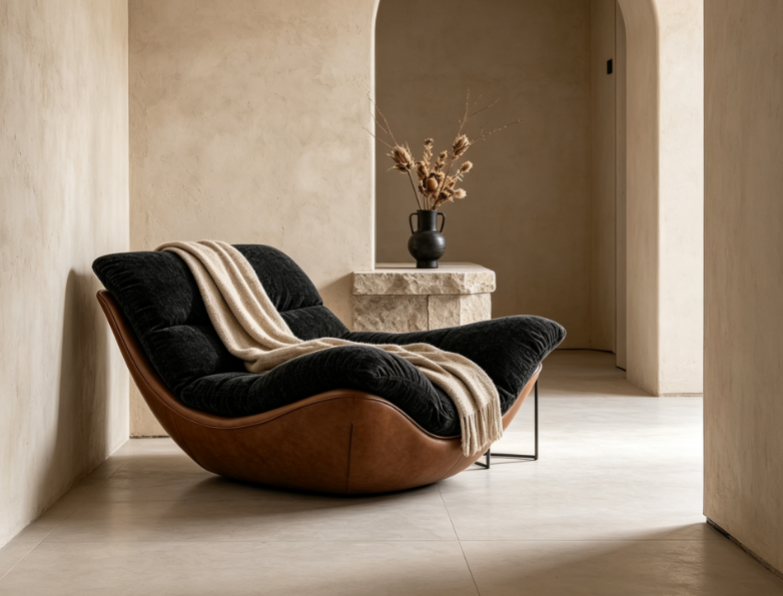 Oberon lounge chair in black