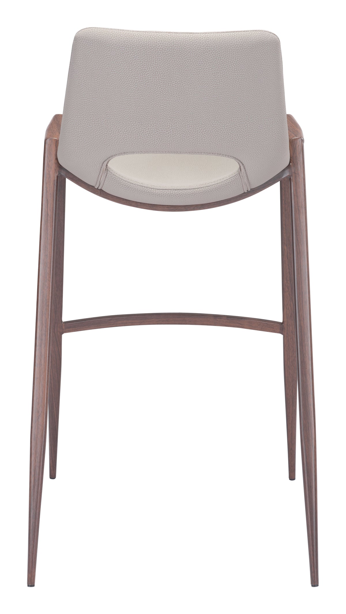 Desi Barstool (Set of 2) in Beige & Walnut