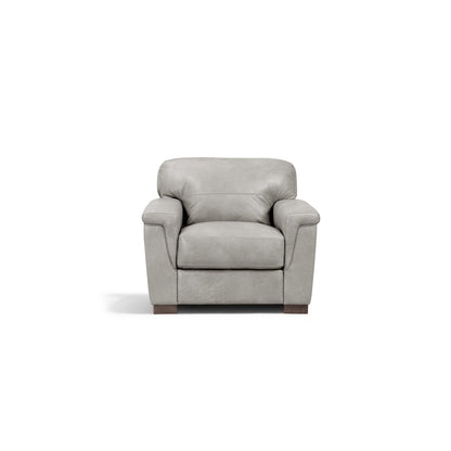 Cornelia Gray Leather Accent Chair – 43"W Accent Chair