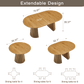 Modern Extendable Oval Dining Table design showing its flexible extendable features and dimensions.