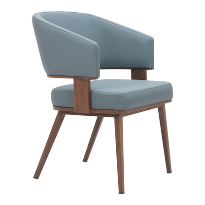 Poise Azure Gray & Walnut Dining Chair