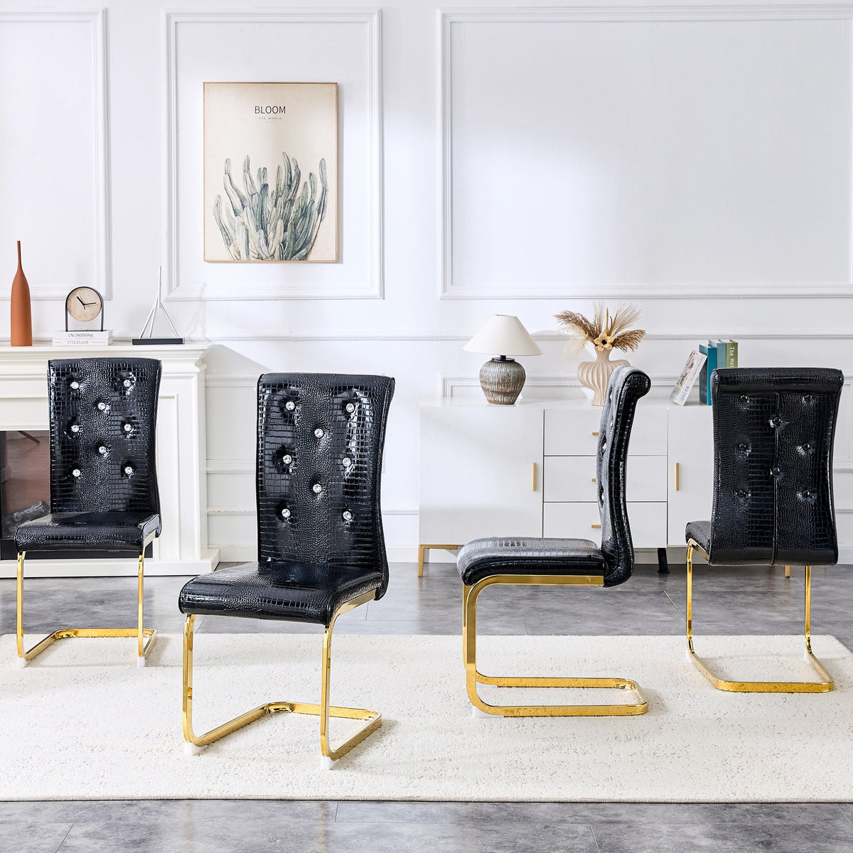 Kinsey Black, Gold Legs, Set of 2