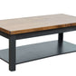 Essex Solid Wood Rectangular Coffee Table, Black and Whiskey Finish 48" - Revel Sofa 