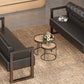 Ludlow Button-Tufted Faux Leather Bench Set