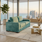 Modena Sofa 92" – Made in USA Square-Arm Sofa (7 Fabrics) - Hepburn Emerald - Fabric (3)