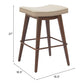 Divat Beige & Walnut Counter Stool (Set of 2)