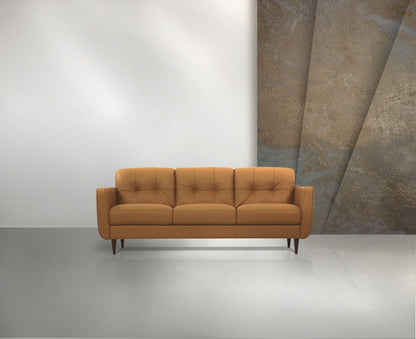 Radwan Camel Leather Sofa – 83"W Sofa