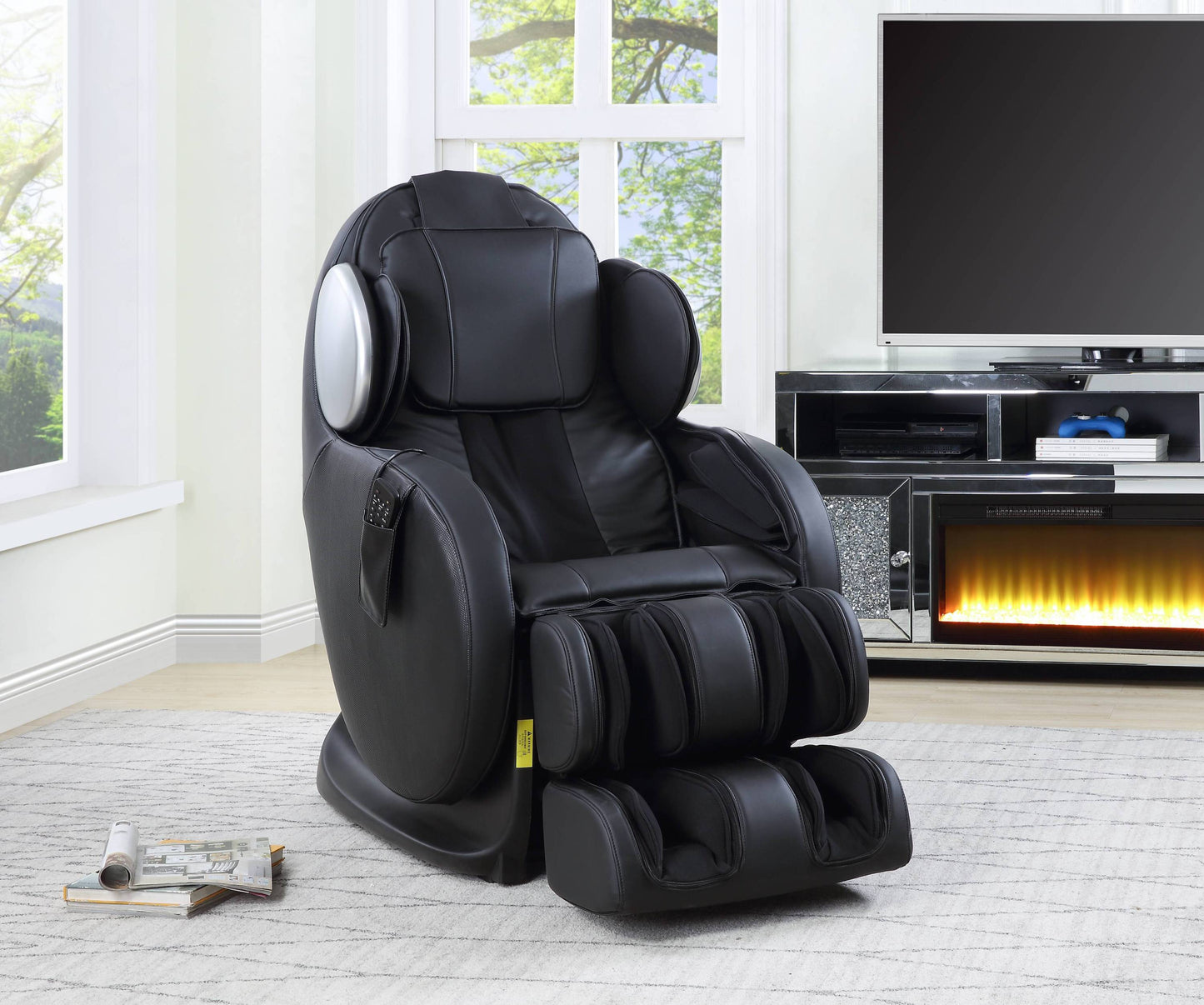 Pacari Black PU Leather Power 2D Massage Chair