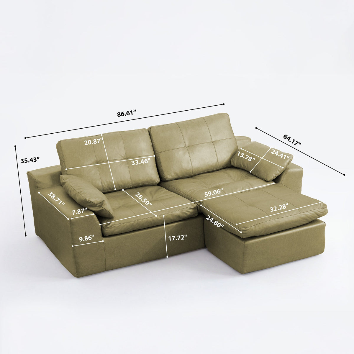 Delano Faux Leather Sectional Sofa
