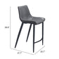 Magnus Counter Stool (Set of 2) in Dark Gray & Black